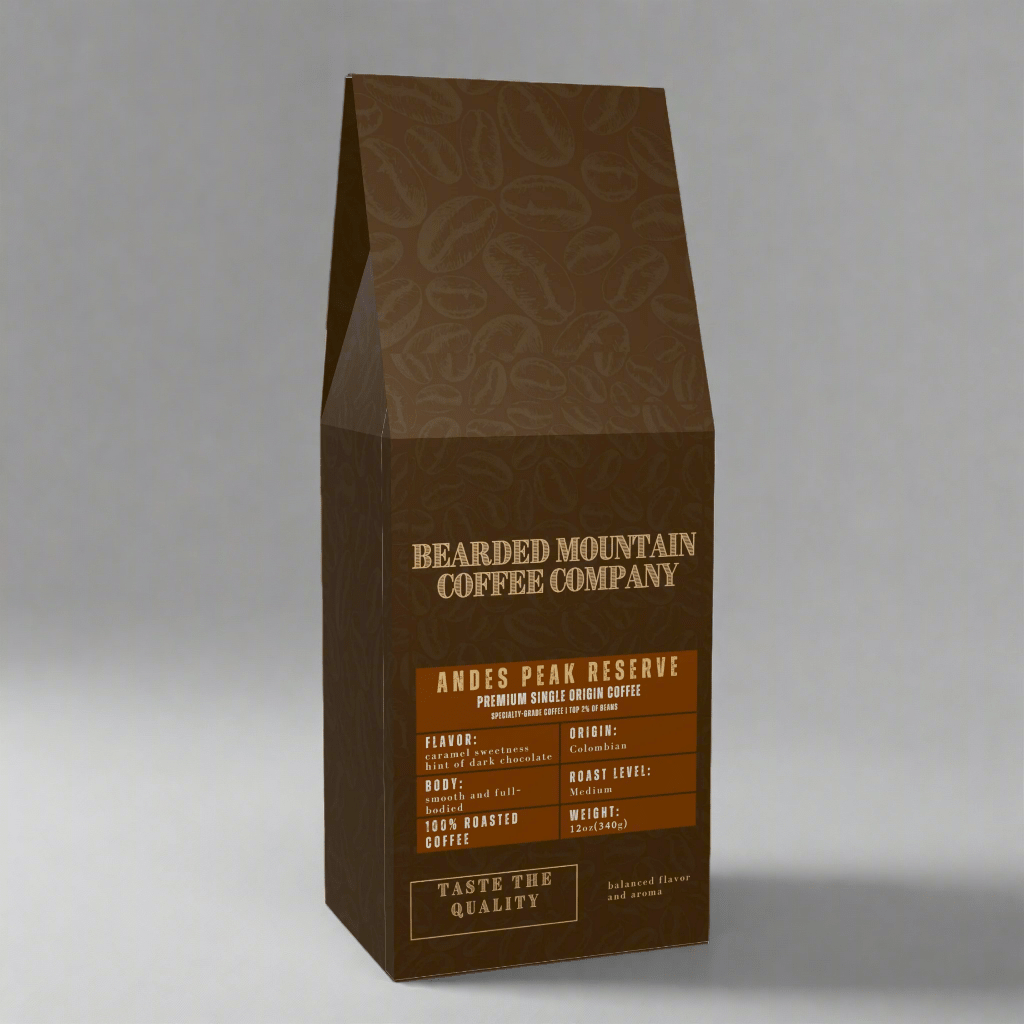 Andes Peak Reserve - Premium Colombian Single Origin Coffee | Top 2% Of Beans Selected - Bearded Mountain Coffee Company