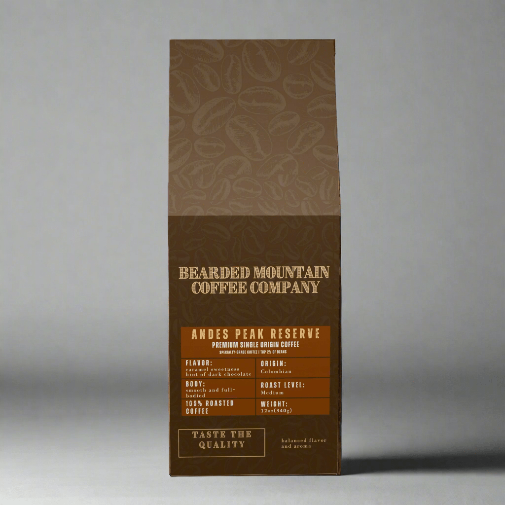 Andes Peak Reserve - Premium Colombian Single Origin Coffee | Top 2% Of Beans Selected - Bearded Mountain Coffee Company