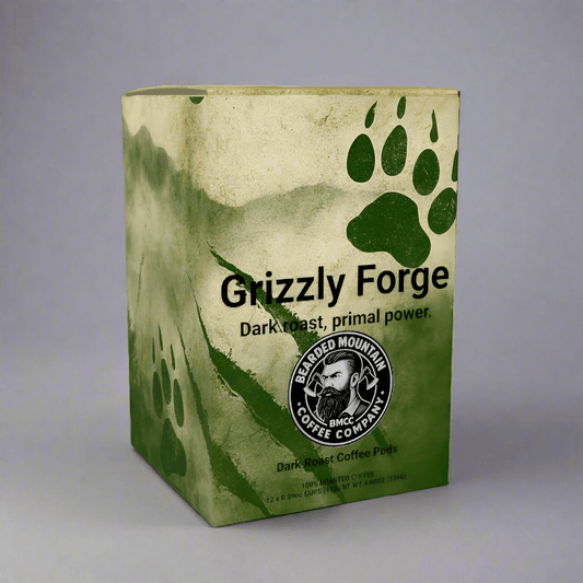 Grizzly Forge – Dark Roast Coffee Pods - 12 Pods - Bearded Mountain Coffee Company
