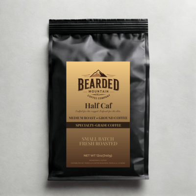 Bearded Mountain Coffee – Half Caf Medium Roast |  Premium Specialty-Grade Blend Ground Coffee