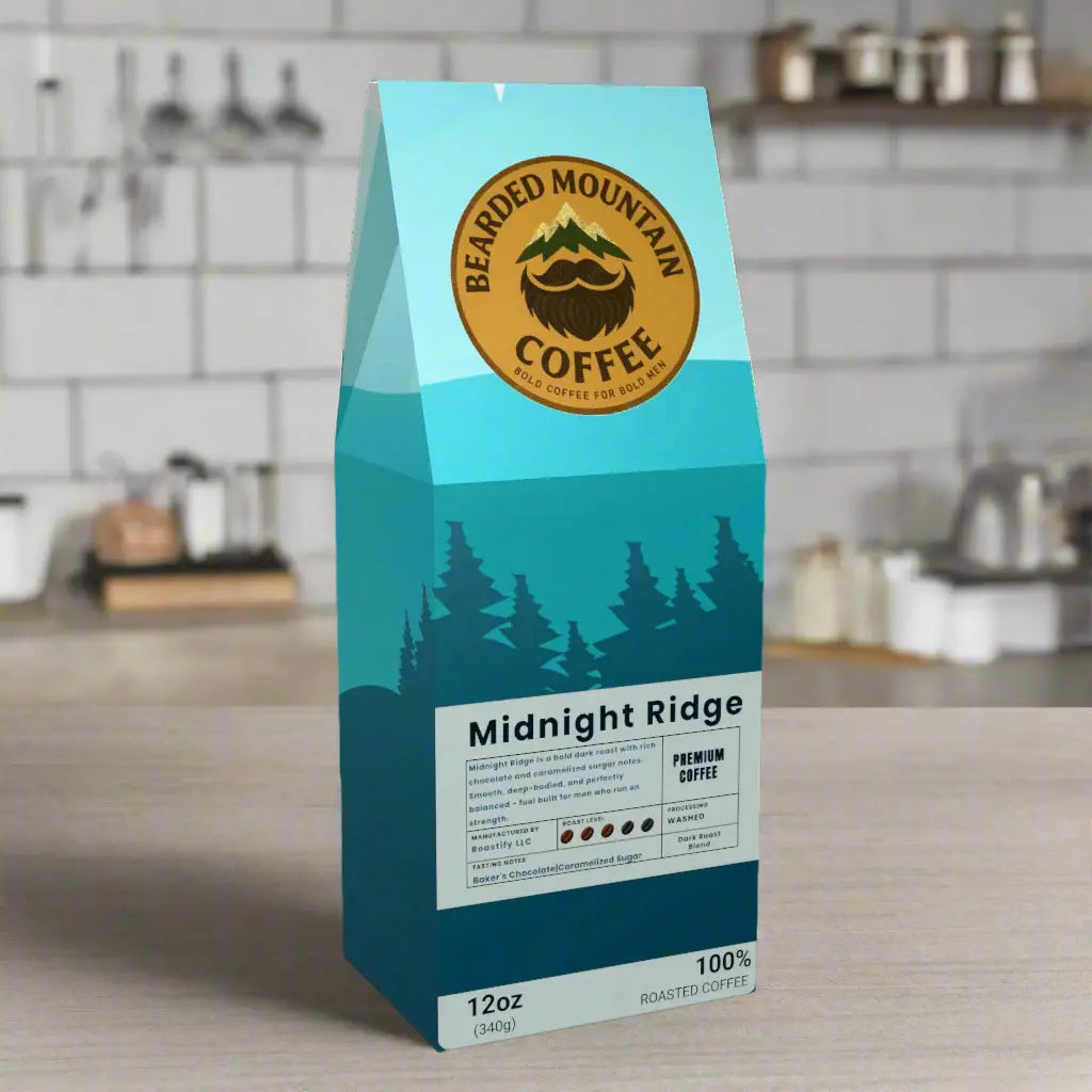 Midnight Ridge-Dark Roast Blend Strong Coffee Bearded Mountain Coffee Company